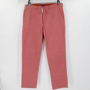 NWT J Crew Pants Mens 33 The Sutton Cotton Straight Leg Flat Front Casual pink